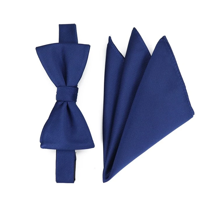 Blue Bow Tie And Pocket Square